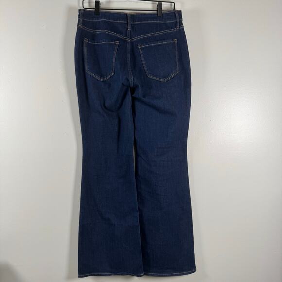 Old Navy Women's High Rise Wow Flare Jeans Dark Wash Cotton Blend Blue 10 - Picture 4 of 9